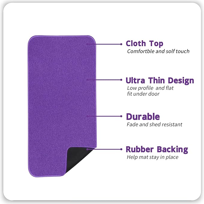 Bosap Bath Mat,Ultra Thin Bathroom Runner Rugs,Large Bath Mats for Bathroom,Quick Dry,Non-Slip,Machine Washable,Low Pile,Bath Rug,Shower Outside,Sink,Home Decor Accessories.Purple,2'x5'（24x60inch）