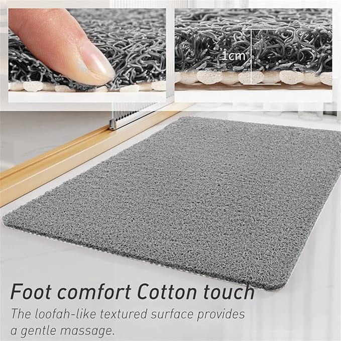 Secure Mat, Non-Slip Bathtub Mat, The Ultimate Non-Slip Bath Mat, Shower Mat Floor Mat for Tub, Shower, Bathroom (Gray, 60x90cm(23.62"x35.43"))