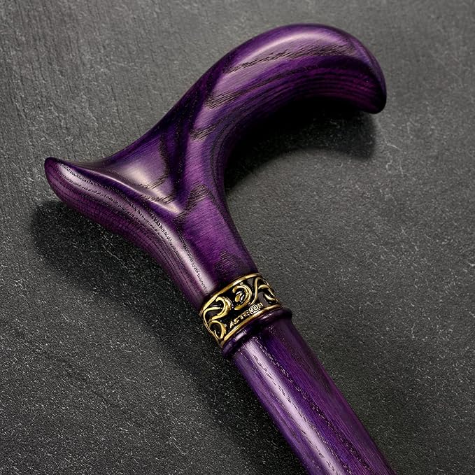 Asterom Handcrafted Walking Cane - Ergonomic, Wooden - Canes for Men - Walking Sticks for Seniors, Unique, Wood