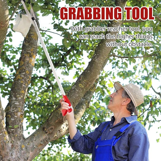 Sabary 5 Pack Suction Cup Reacher Grabber Heavy Trash Picker Grabber Tool, Long Handy Aids Nonslip Claw Reach Tool for Elderly Pick up Stick Arm Extension Litter Picker (Red)