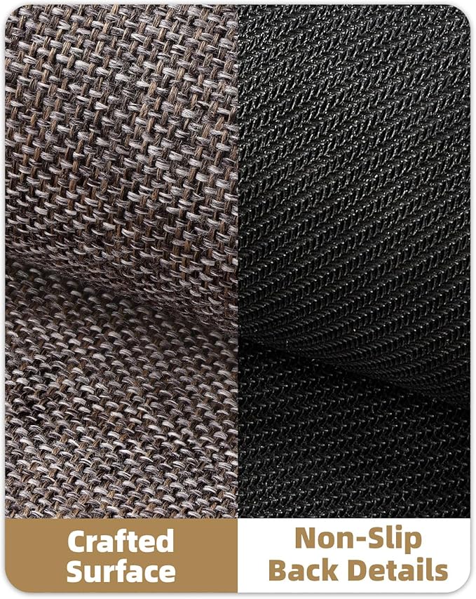 Color&Geometry Ultra Thin Indoor Door Mat (Rolled-up NO Creases) 24"x36", Non Slip Rubber Backed Dirt Trapper Door Mat Indoor Entrance, Low Profile Entryway Mat, Easy Clean Entry Mat, Grey-brown Linen