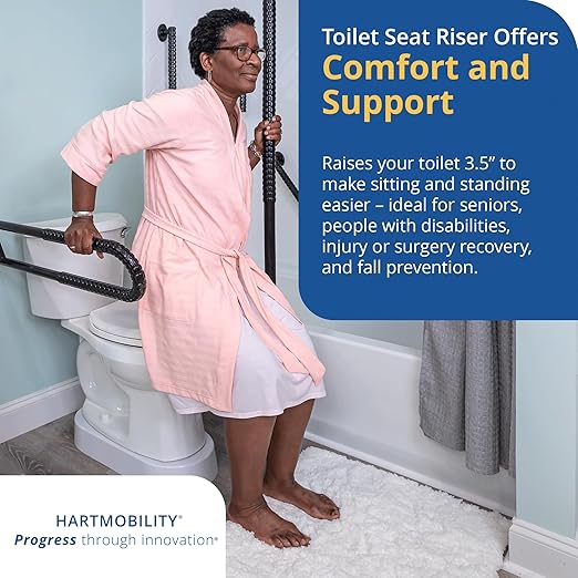 Toilet Riser - 3.5" High Toilet Riser Base for Handicap and Elderly, Extra Tall Toilet Seat Elevator, 500 lb Capacity, Easy Install Toilet Seat Riser, Compatible with Standard Toilets