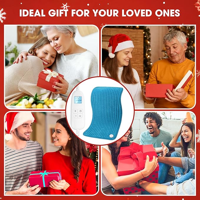 FluffyWarmth Electric Heating Pad for Back, Extra Large 17''x 33'' XXXL for Full Body,Menstrual Period Cramps,Neck Shoulder Back Pain Relief, 6 Heat Settings 4 Timers Heating Pad, Gifts for Women Men