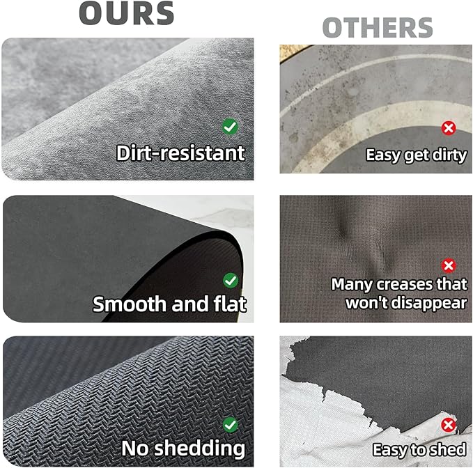 TYUU Bathroom Mat Quick Dry, Bathroom Rugs Non Slip Washable Thin Absorbent Bath Mat Fits Under Door Bathroom Floor Mat Perfect for Bath, Shower, or Sink 24"x36" Light Grey