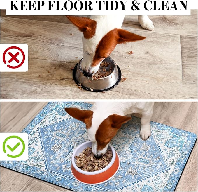 Dog Food Mats for Floors, Absorbent Dog Bowl Mat for Food and Water Dispenser Mat, Quick Dry Cat Food Mat Pet Supplies