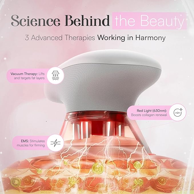 3-in-1 Body Sculpting Machine – Thermoslim Cellulite Massager with Cupping & Red Light Therapy for Belly, Skin, Back, Waist, Legs & Arm Tightening Device