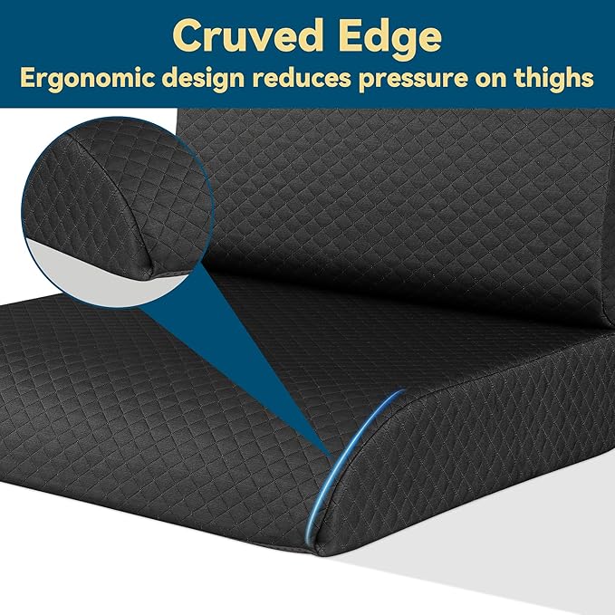 HOMBYS Extra Thick Recliner Chair Cushion with Lumbar Support Pillow for Elderly, 4.5" High Density Foam Seat Cushion, Breathable Fabric, 20"x20" Extra Large & Non-Slip for Recliner, Office, Black