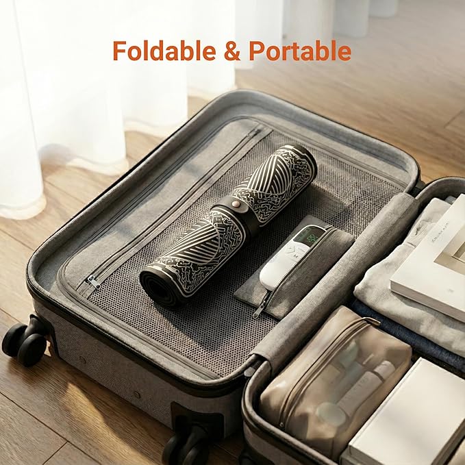 Foot Massager for Relaxation – 10 Modes 30 Intensities, Foldable Portable Foot Mat for Daily Life Home Office Travel