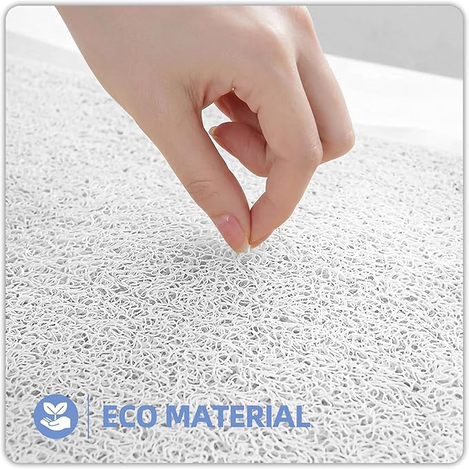 Upgraded Anti Slip Shower Mat for Inside Shower,Non Slip Bathtub Mat with Suction Cups,Shower Floor Mat，Scrubber Mats,Easy to Clean,Quick Dry,Easy Drainage,Loofah Bath Mat for Tub,White,16''x24''
