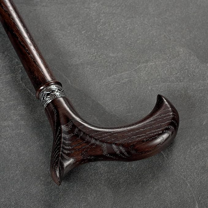 Asterom Handcrafted Walking Cane - Ergonomic, Wooden - Canes for Men - Walking Sticks for Seniors, Unique, Wood