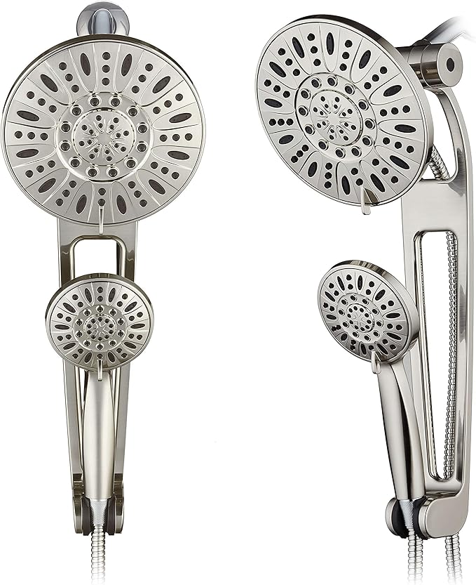 AquaDance High-Pressure 48-Mode 3-Way Shower Spa Combo with Adjustable 18-Inch Extension Arm, Brushed Nickel