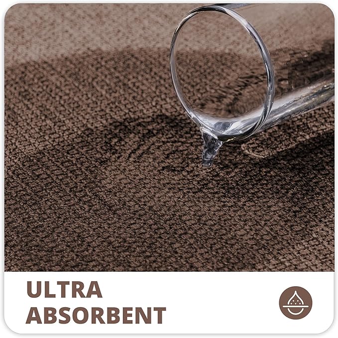 Bath Mat,Ultra Thin Bathroom Rugs,Rubber Bath Mats for Bathroom,No Slip Bath Rugs,Quick Dry,Machine Washable,Low Pile,Absorbent,Shower Outside,Sink,Home Decor Accessories.Brown,1'5"x2'3"(17x27inch)