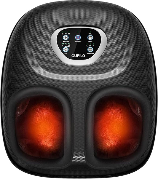 CuPiLo Foot Massager FSA Eligible HSA, 2026 Upgraded Mothers Day Gifts for Mom, Feet Massager with Heat for Plantar Fasciitis Relief, 5 Levels Compression & Vibration Massage for Neuropathy