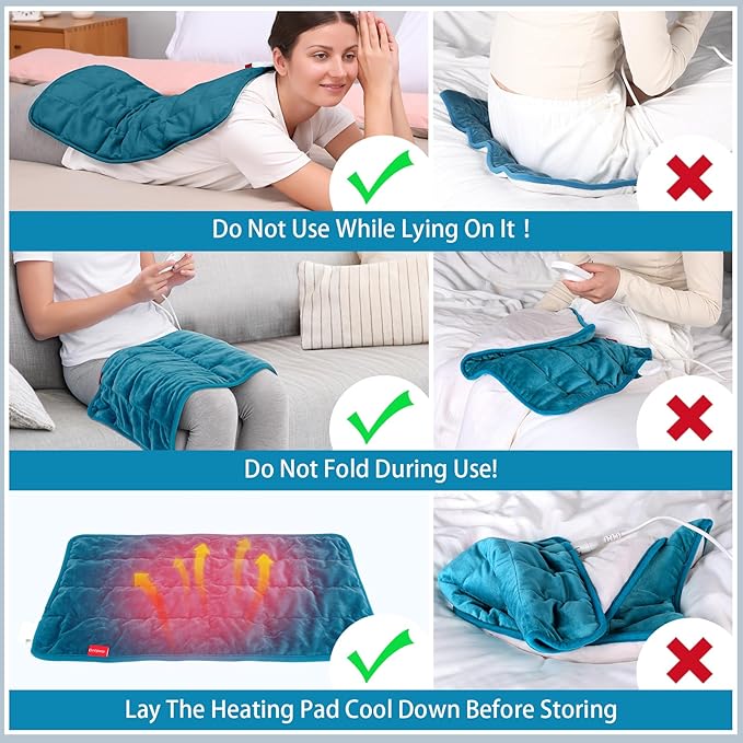 Comfytemp Weighted Heating Pad for Back & Period, FSA Eligible Electric Heat Pad, Birthday Gifts for Women Men Mom Dad & Mother Day Gift, 2.2 lb HSA Neck Shoulder Heated Pad, 2H Auto-Off, 12x24