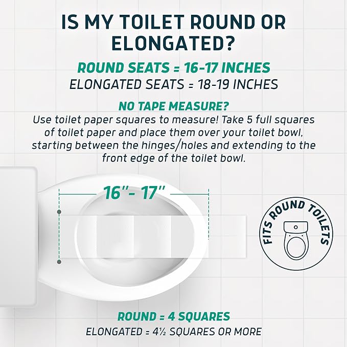 Lunderg Raised Toilet Seat with Handles - Round - Easy to Install Toilet Seat Risers for Seniors - Adds 3 Inches & Works like the one you’ve always used - Elegant design - No Hospital Vibe