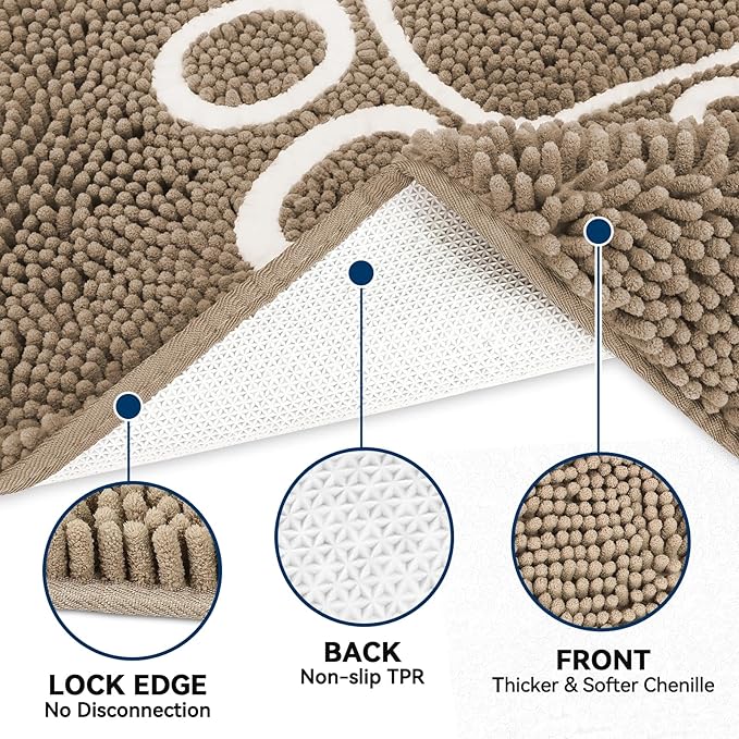 Bcoimo Super Absorbent Dog Door Mat, 48"*30" Anti Slip Mat for Muddy Paws, Pet Rugs for Dirty Paws Washable that Absorbs Moisture and Dirt, for Dog Cage and Pet Resting Carpet