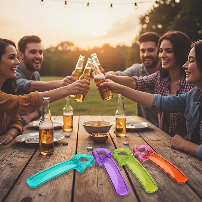6PC Bulk Rainbow Jar Key & Easy Open Popper Lid Openers — Easy Smooth Grip Can Popper Tool for Children, Elderly, Arthritis or Weak Hands (Transparent Purple,Red,White,Orange,Blue,Green)