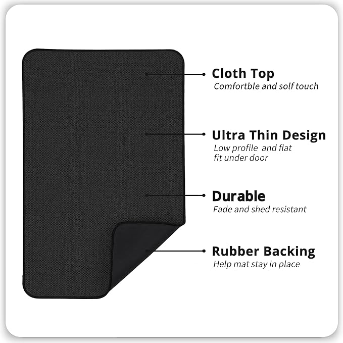 Bosap Bath Mat,Ultra Thin Bathroom Runner Rugs,Large Bath Mats for Bathroom,Quick Dry,Non-Slip,Machine Washable,Low Pile,Bath Rug,Shower Outside,Sink,Home Decor Accessories.Black,2'x3'(24x36inch)
