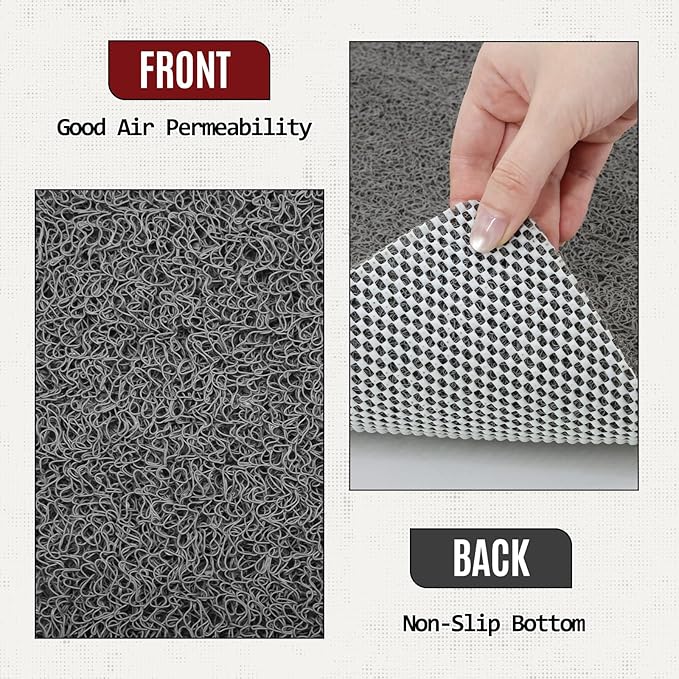 Joyhalo Shower Mat Bathtub Mat Non Slip, Bathmats Non Slip, Quick Drying Foot Scrubber Loofah Mats for Shower, Tub, Bathroom, Home, 47x16inch, Dark Grey