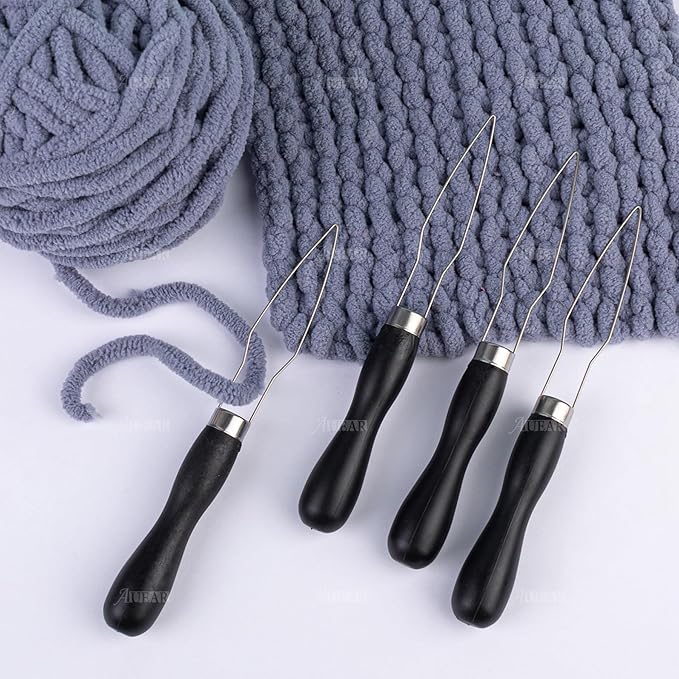 AUEAR, 5 Pack Black Button Wire Loop Hook Zipper Pull with Handle Helper Tool for Home Travel