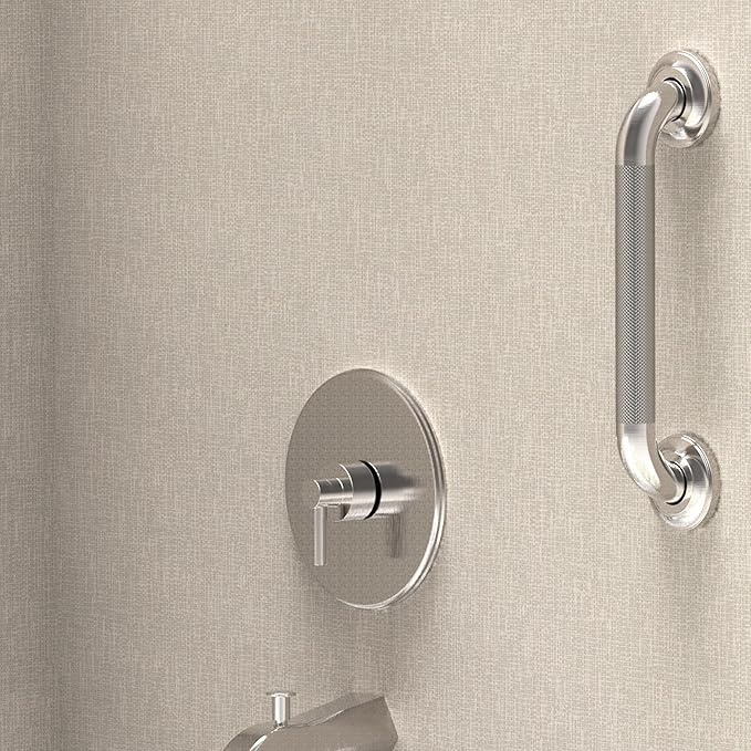 1-1/4" Knurled Grab Bar, ADA Compliant Bath Safety Shower Handrail, Bathroom Mobility Aid Handle for Seniors and Disabled, Heavy Duty 500lbs Support