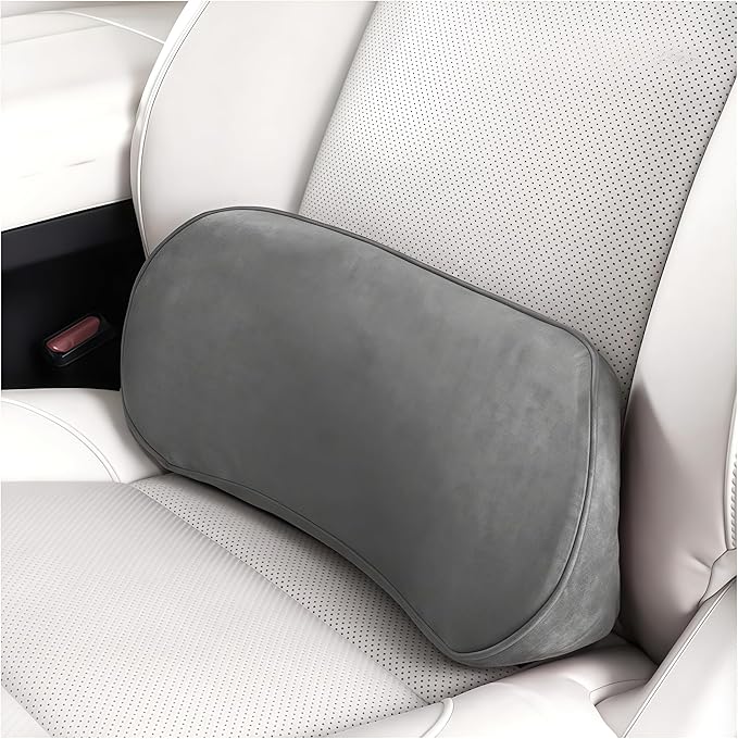 Zpana Car Lumbar Support Pillow, Memory Foam Vehicle Seat Lower Back Support Cushion for Back Pain Relief & Sciatica, Comfortable Auto Driver Seat Pad, Universal for Vehicles (Dark Gray)
