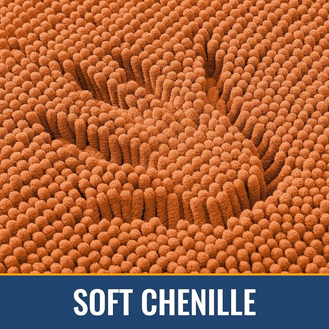 Arotive Bathroom Rugs 30x20, Extra Soft Absorbent Shaggy Chenille Bath Rugs, Machine Washable Rubber Backing Non-Slip Bath Mats for Bathroom Floor Tub and Shower, Home Decor Accessories, Terracotta