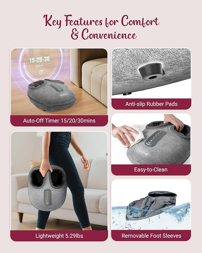 Shiatsu Foot Massager with Heat [2026 Upgraded], Gifts for Him Her, FSA Eligible Deep Kneading Compression, Remote Control, HSA Feet Massage for Plantar Fasciitis, Fits Size 14