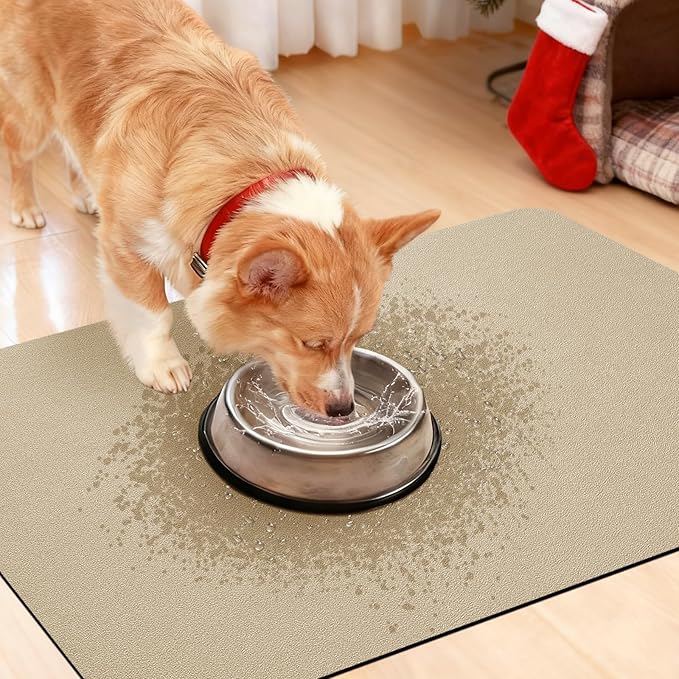 ACCUMTEK Non Slip Bath Mat, Thin Bathroom Rugs Fit Under Door, Quick Dry Bath Mats, Machine Washable Bath Rugs for Bathroom, Bathtub & Kitchen, Camel/Upgraded Solid/24 x17