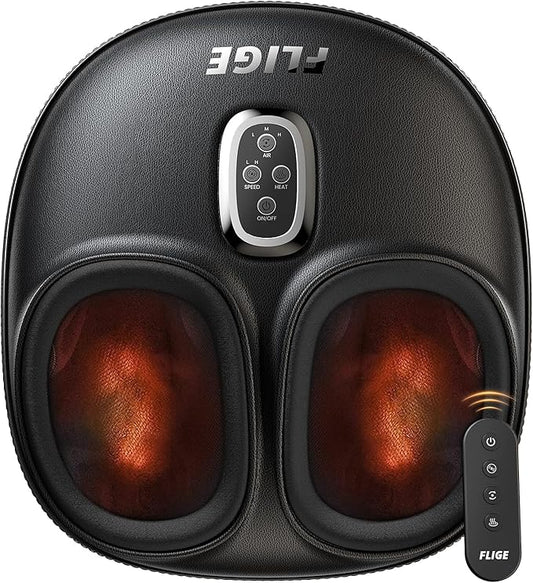 Shiatsu Foot Massager with Heat, FSA-HSA Eligible, Deep Kneading & Compression Feet Massager for Plantar Fasciitis, Neuropathy Pain Relief, Targets Heel, Arch & Toes - Fits Up to Men Size 13