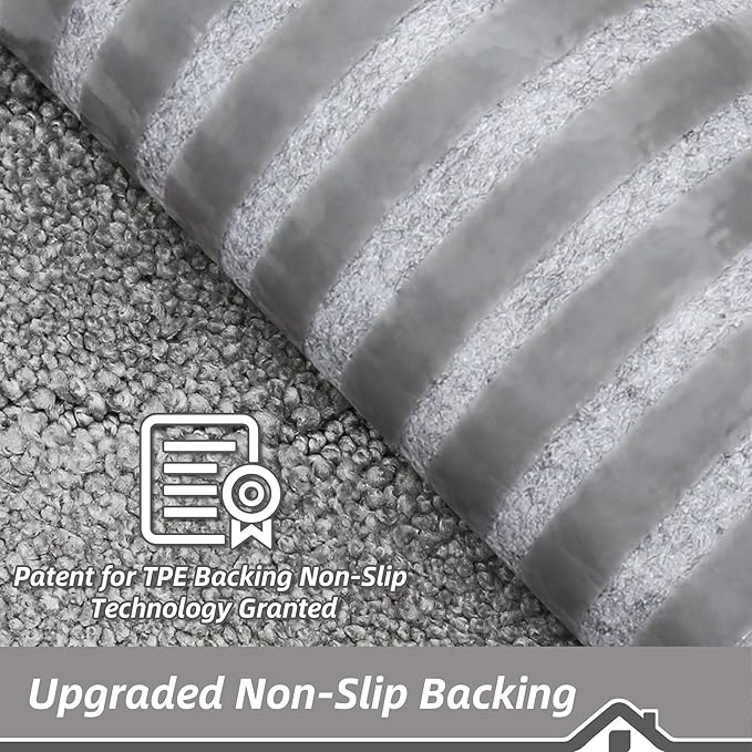 BEQHAUSE Edging Stair Treads for Wooden Steps 9" x 28", Non Slip Carpet Stair Treads Indoor Stair Runners, Soft Stair Rugs, Machine Washable, 100% Polyester, TPE Backing, 15pcs, Grey