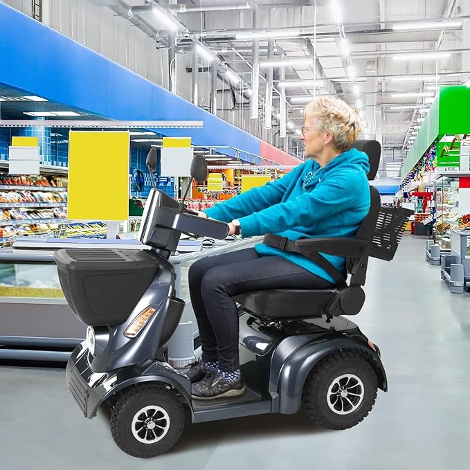 Heavy Duty Mobility Scooter for Seniors/Adults, 500LBS Capacity Electric Scooter, All Terrain Mobility Scooters, 1000W 15MPH, 13.78" Off Road Tires,32 Miles Long Range 4 Wheel Scooter Gary 32Miles