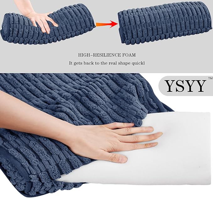 Memory Foam Headrest Pillow for Neck Pain Relief & Cervical Support - Ergonomic Neck Cushion for Office Chair, Car, Recliner, Sofa - Breathable & Pressure Relief (Navy Blue, 17x2.7 Inches)