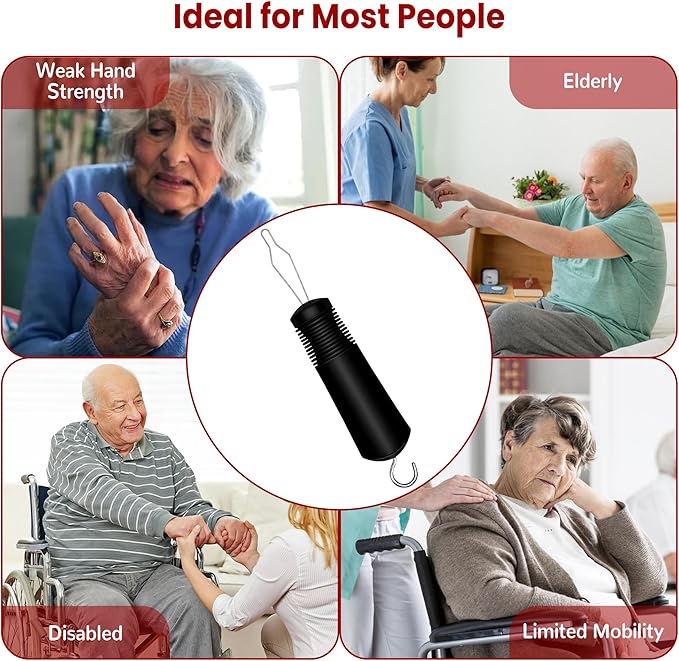 Button Hook with Zipper Pull, Button Assist Tool, Button Hook for Seniors, Disabled, Limited Hand Mobility, One Handed Button Helper Tool, Gifts for People with Disabilities, Easy to Use