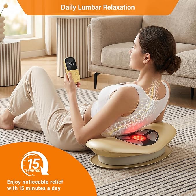 Electric Lower Back Massager with Spinal Decompression - Lumbar Traction Device with Heat & Vibration, Dynamic Airbag Adjustment for Sciatica Pain Relief, Home Use & Muscle Stiffness Gift for Parents