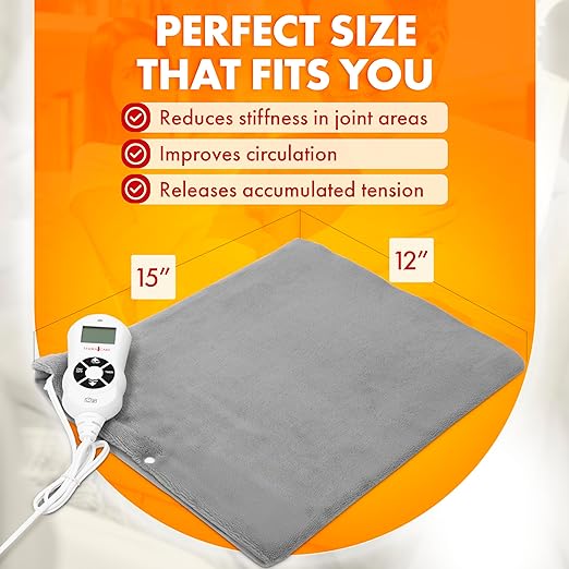 TheraCare Digital 12” x 15” Heating Pad | Moist & Dry Heat | Wide Range 110°F-160°F | Soothing Warm Relief | Personal Size 12” x 15” | Safe, Automatic Shut Off