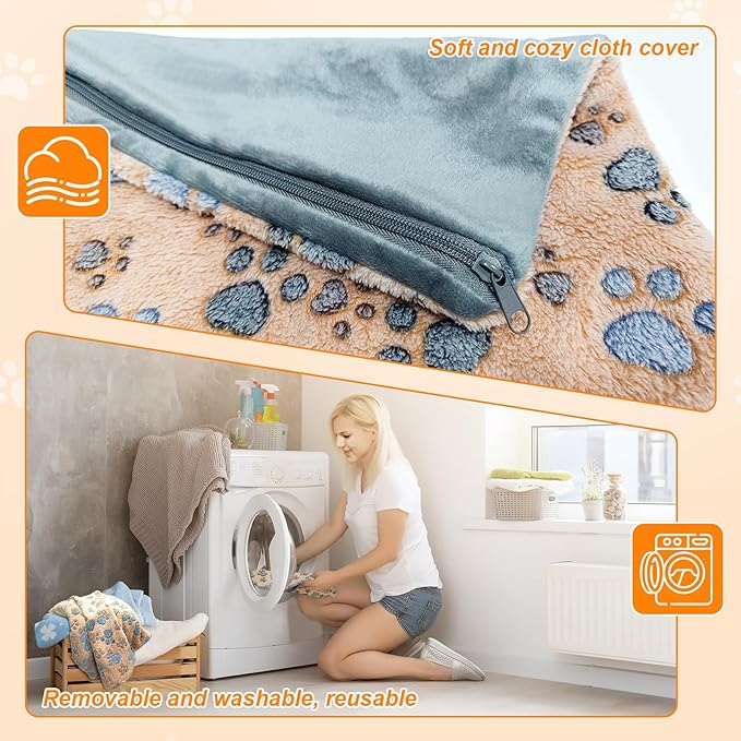 GOLOPET Large Dog Heating Pad 36×24 in for Dogs Smart Thermostat,Whelping Box for Dogs Metal Tube Waterproof Shell with Plush Cotton Cover Puppy Whelping Supplies -Apricot