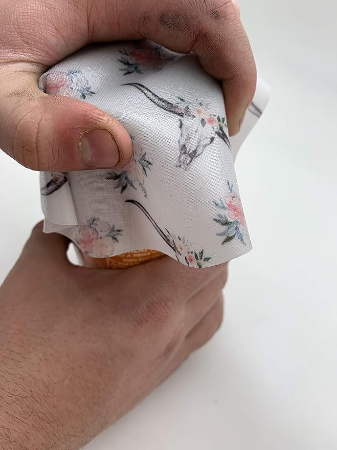 Andreas Silicone Jar Opener, Flower Longhorn – 6.25" Non-Slip Lid Gripper & Garlic Peeler, Dishwasher Safe, Multi-Use, Durable Silicone & Fabric, Made in the USA, JO-361