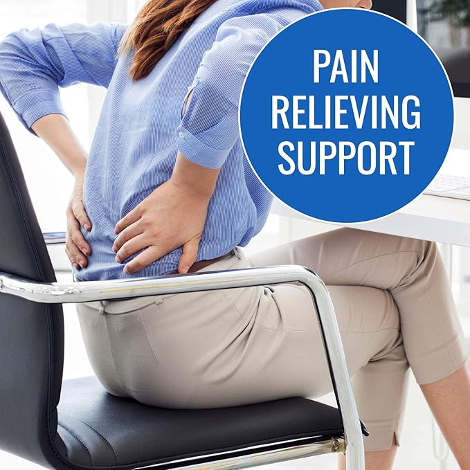 DMI Lumbar Roll Back Support Cushion Pillow, Half-Moon Size, Navy