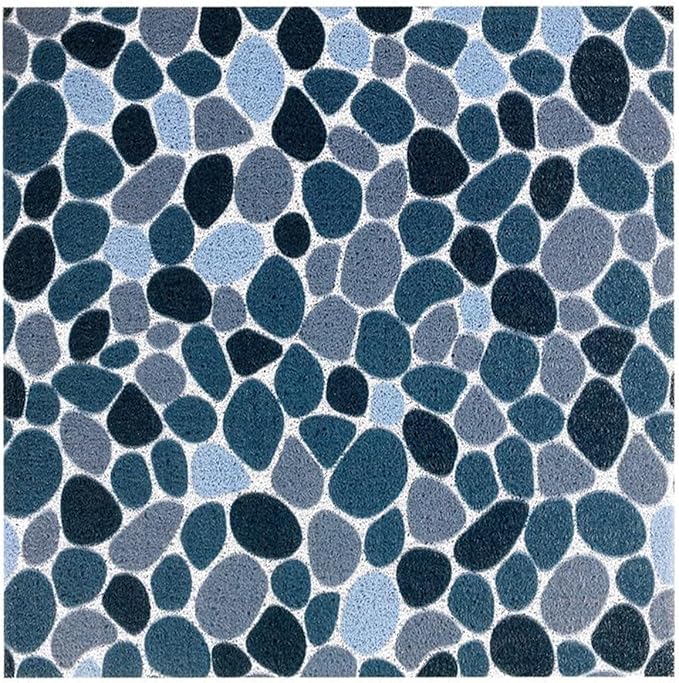 Non Slip Shower Mat: 24 X 24 Inch Stylish Square Shower Mats for Inside Shower - Soft PVC Loofah Trimmable Anti Slip Shower Mat for Elderly, Quick Drying