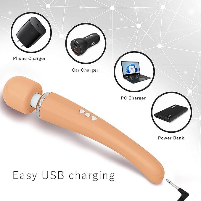 Therapeutic Personal Massager - Handheld Cordless and Powerful Wand - 8 Speeds 20 Vibrating Patterns - USB Rechargeable - Magic Recovery Effect for Women and Men, Body, Neck, Back & Shoulders
