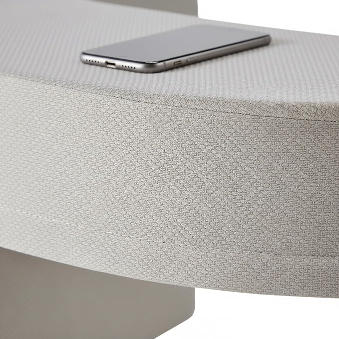 Reading Pillow Lap Desk with Storage Pockets & Ergonomic Arm Rests for Laptop, Gaming, Reading, Working on Bed, Couch & Floor for Adults, Arc-Shaped, Grey
