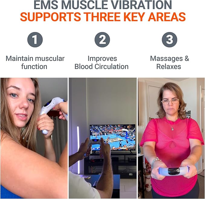 LOOKEE VibHeal Arm Exerciser | Flabby Arms Workout, Hand & Wrist Massager | Portable Arm Toning & Recovery Device with 15 Intensity Levels, Travel-Friendly Fitness for Men & Women
