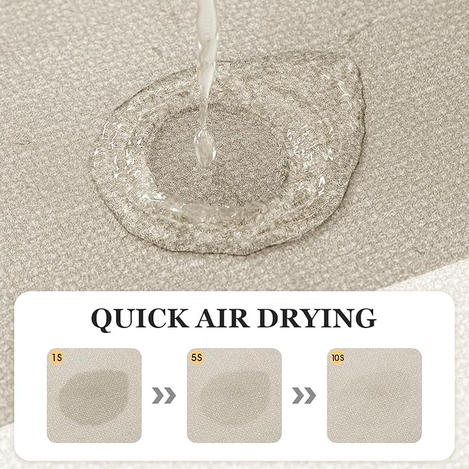 ACCUMTEK Non Slip Bath Mat, Thin Bathroom Rugs Fit Under Door, Quick Dry Bath Mats, Machine Washable Bath Rugs for Bathroom, Bathtub & Kitchen, Bathtub, Light Beige/Bordered/32 x20