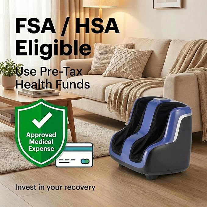 Human Touch SOL+ Foot and Calf Massager with Heat & Vibration – HSA Approved – Patented Figure-Eight CirQlation Technology for Plantar Fasciitis, Swelling, & Poor Circulation – Deep Tissue kneading