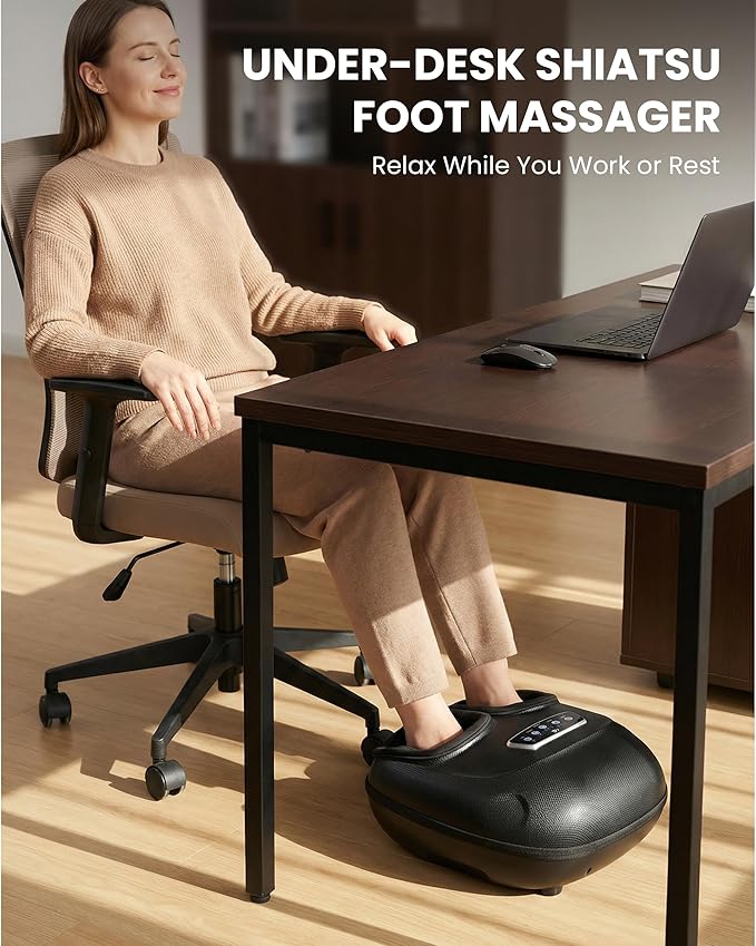 CILI Foot Massager with Heat, Shiatsu Foot Massager for Neuropathy & Plantar Fasciitis Relief, Heated Feet Massager with Deep Kneading,Compression,Vibration,Mothers Day Gifts for Mom, FSA Eligible HSA
