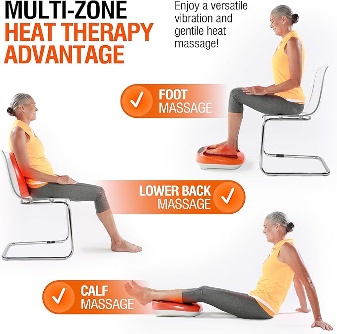 Powerfit Power Legs Electric Foot Massager Machine with Heat - Heated Foot Massager for Neuropathy Pain Circulation - Feet Massager for Pain Relief with Remote Control