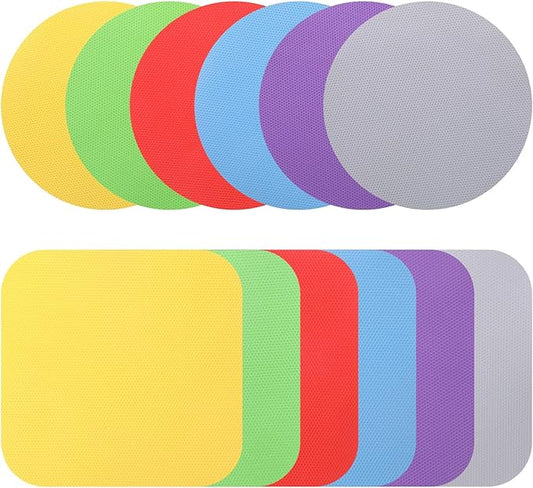 JJUNW 12Pcs Jar Opener Gripper, Jar Openers Gripper Pads, Rubber Jars Opener Kitchen Gadgets Cap Jars Openers, Grippers for Opening Ja rs for Seniors Kitchen Coasters Tool(Style A)