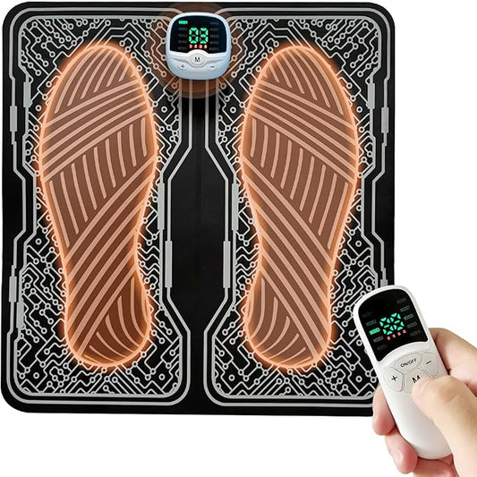Foot Massager for Relaxation – 10 Modes 30 Intensities, Foldable Portable Foot Mat for Daily Life Home Office Travel
