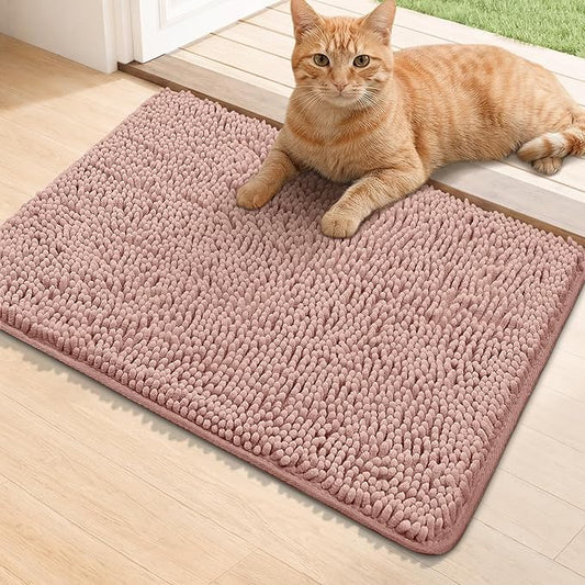 Bcoimo Super Absorbent Cat Door Mat, 24"*17" Anti Slip Mat for Muddy Paws, Pet Rugs for Dirty Paws Washable that Absorbs Moisture and Dirt, for Cat Cage and Pet Resting Carpet